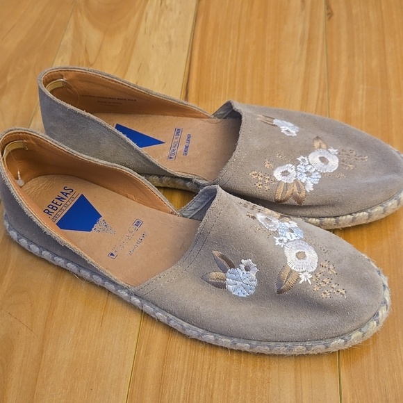 Verbenas Shoes - Verbenas Embroidered Espadrilles Flats Carmen Suede Leather Boho EUR 40/US 9.5